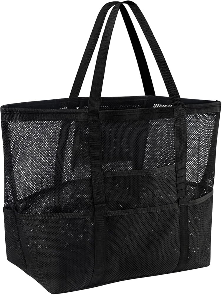 Ayieyill Mesh Beach Bag Tote Bag for Women, Foldable Swim Large Beach Tote Bag with Zipper Pocket... | Amazon (US)