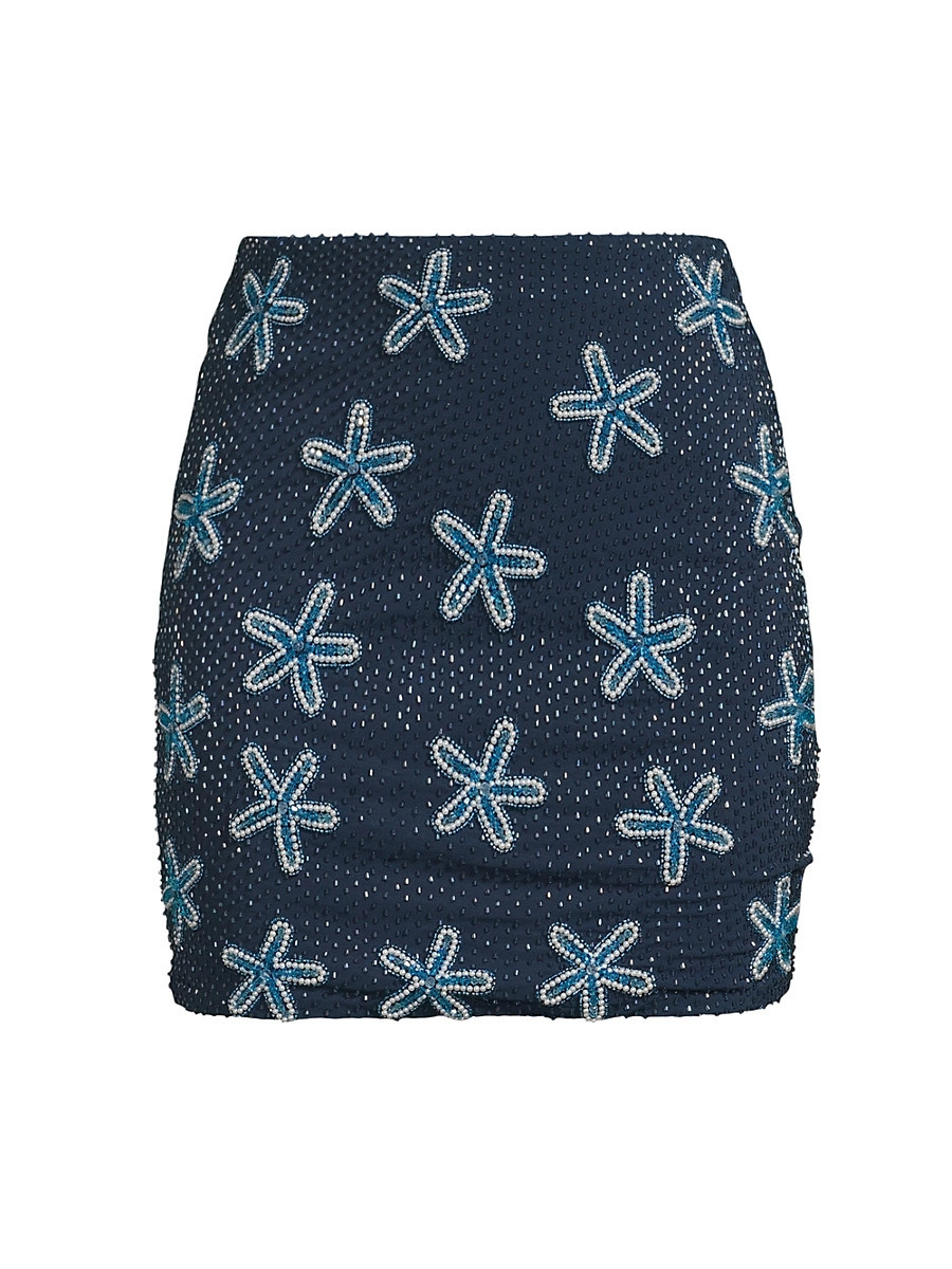 Women's Starfish Embroidered Miniskirt - Blue - Size Large | Saks Fifth Avenue