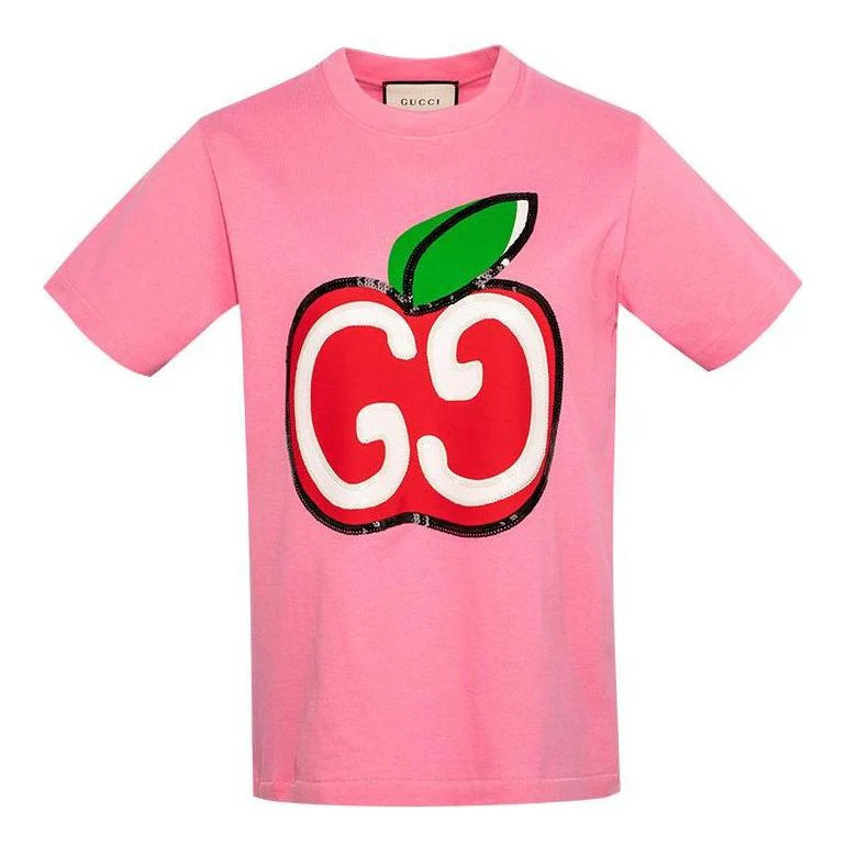 (WMNS) Gucci GG apple print Apple Printing Female Pink 580762-XJB7U-5412 | KICKS CREW