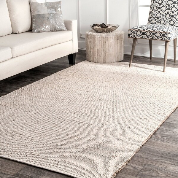 nuLOOM Handwoven Natural Fiber Jute/ Cotton Area Rug - 7' 6" x 9' 6" - Natural | Bed Bath & Beyond