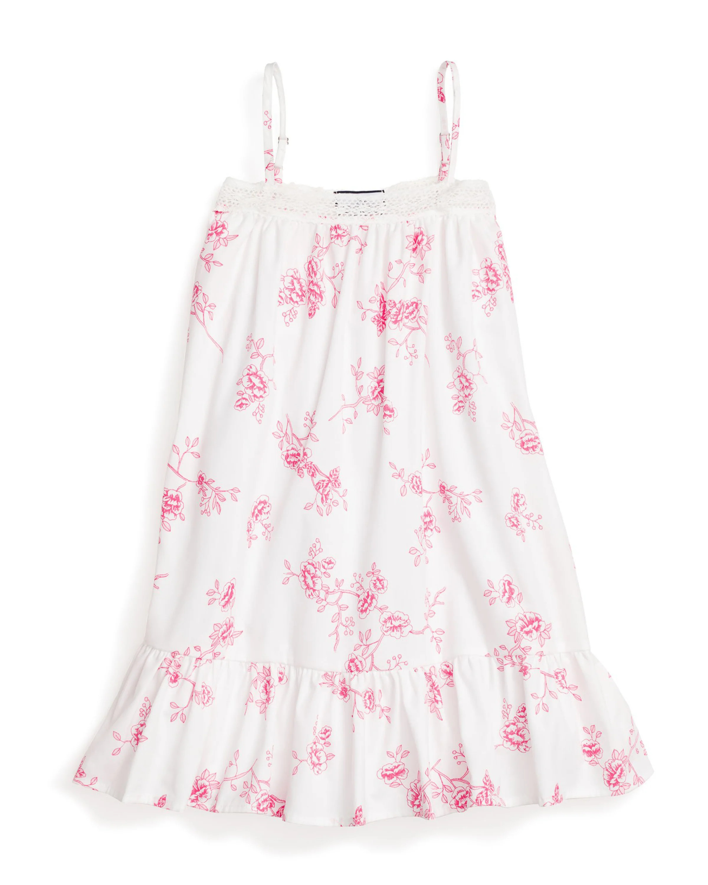 Girl's Twill Lily Nightgown in English Rose Floral | Petite Plume