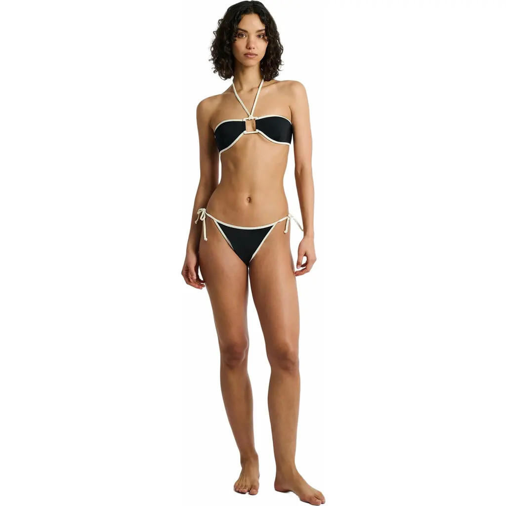 Onia Cleo Bikini Bottom in Black/egret at Nordstrom, Size Small | Nordstrom