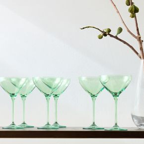 Estelle Colored Glass Martini Glass (Set of 6) | West Elm (US)