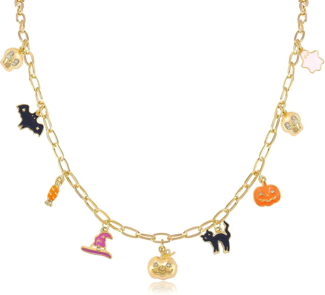 NEKOL Halloween Necklace for Women, Nightmare before Christmas Horror Party Charm Choker Necklace... | Amazon (US)