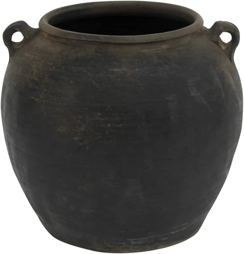 Artissance Large Vintage Charcoal/Gray Pottery Jar with Two Handles (Size & Color Vary) | Amazon (US)