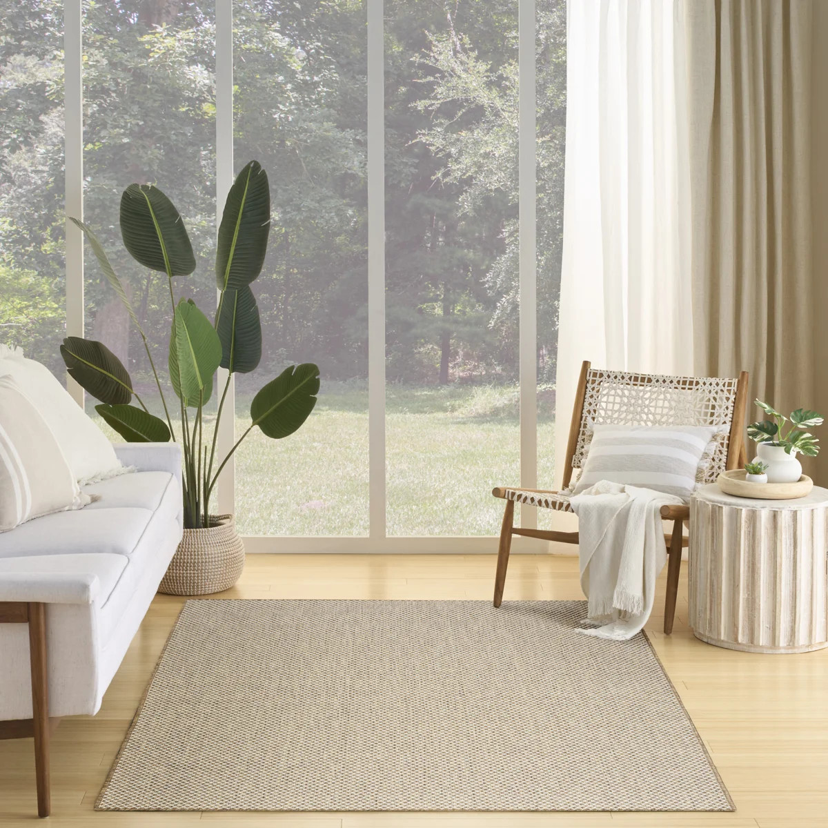 Cafiero Jute Ivory Modern Indoor/Outdoor Rug | Wayfair North America