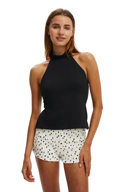 Cotton On Women's Hold Me Halter Twist Back in Black at Nordstrom, Size Small | Nordstrom