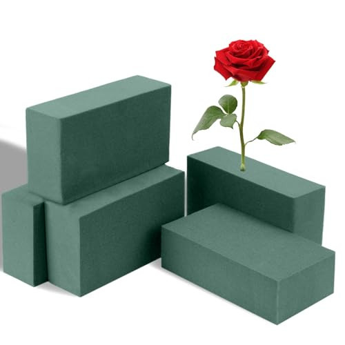 6 Pcs Floral Foam Blocks, 5.5"L x 3.1"W x 1.7"H Plant Foam, Green Dry & Wet Flower Foam for Fresh or Artificial Flower Arrangements, Florist Foam for Wedding, Birthdays, Home Decorations | Amazon (US)