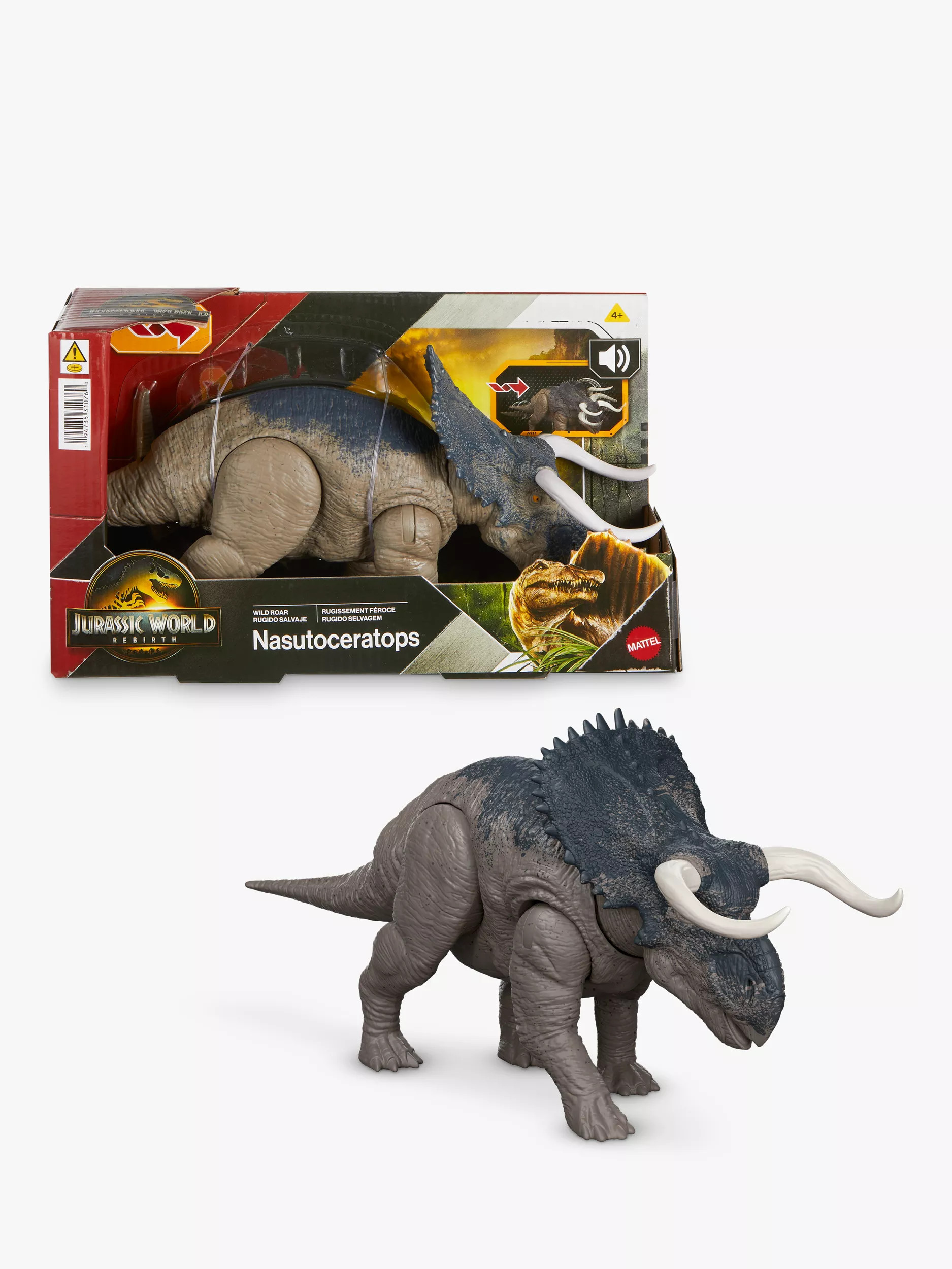 Jurassic Park Jurassic World Wild Roar Nasutoceratops Figure | John Lewis (UK)