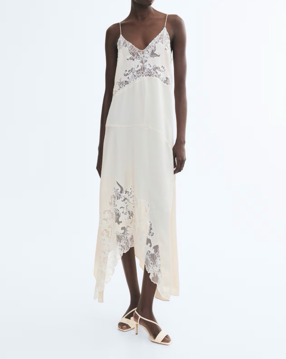 Cream lace detail midi dress

#LTKSeasonal