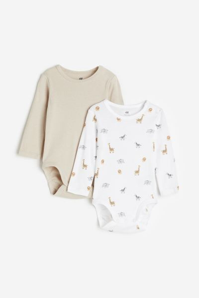 2-pack Long-sleeved Bodysuits | H&M (US + CA)