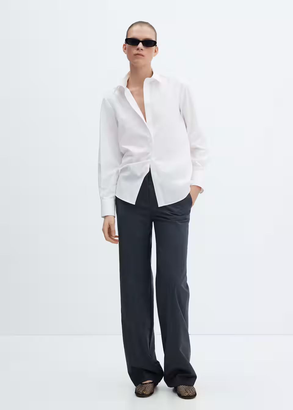 Regular cotton lyocell-blend shirt -  Women | Mango USA | MANGO (US)