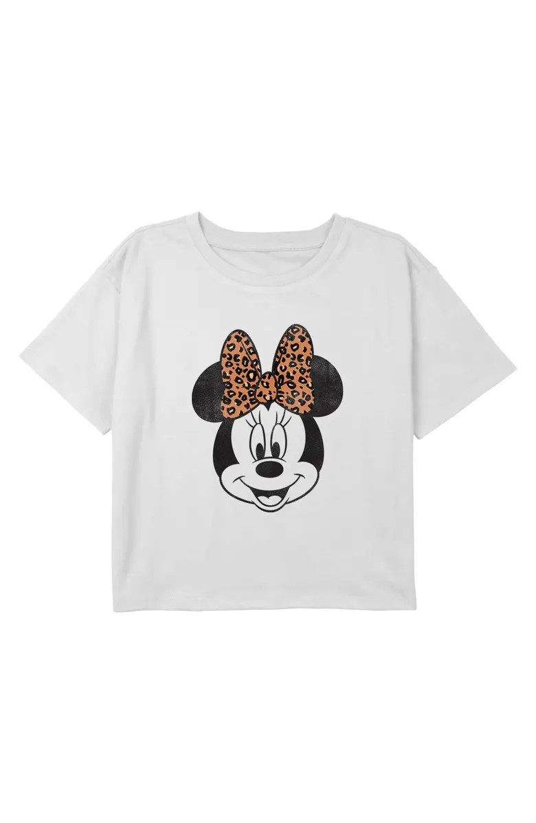 Girl's Mickey & Friends Minnie Mouse Cheetah Print Bow Portrait  Graphic T-Shirt | Nordstrom