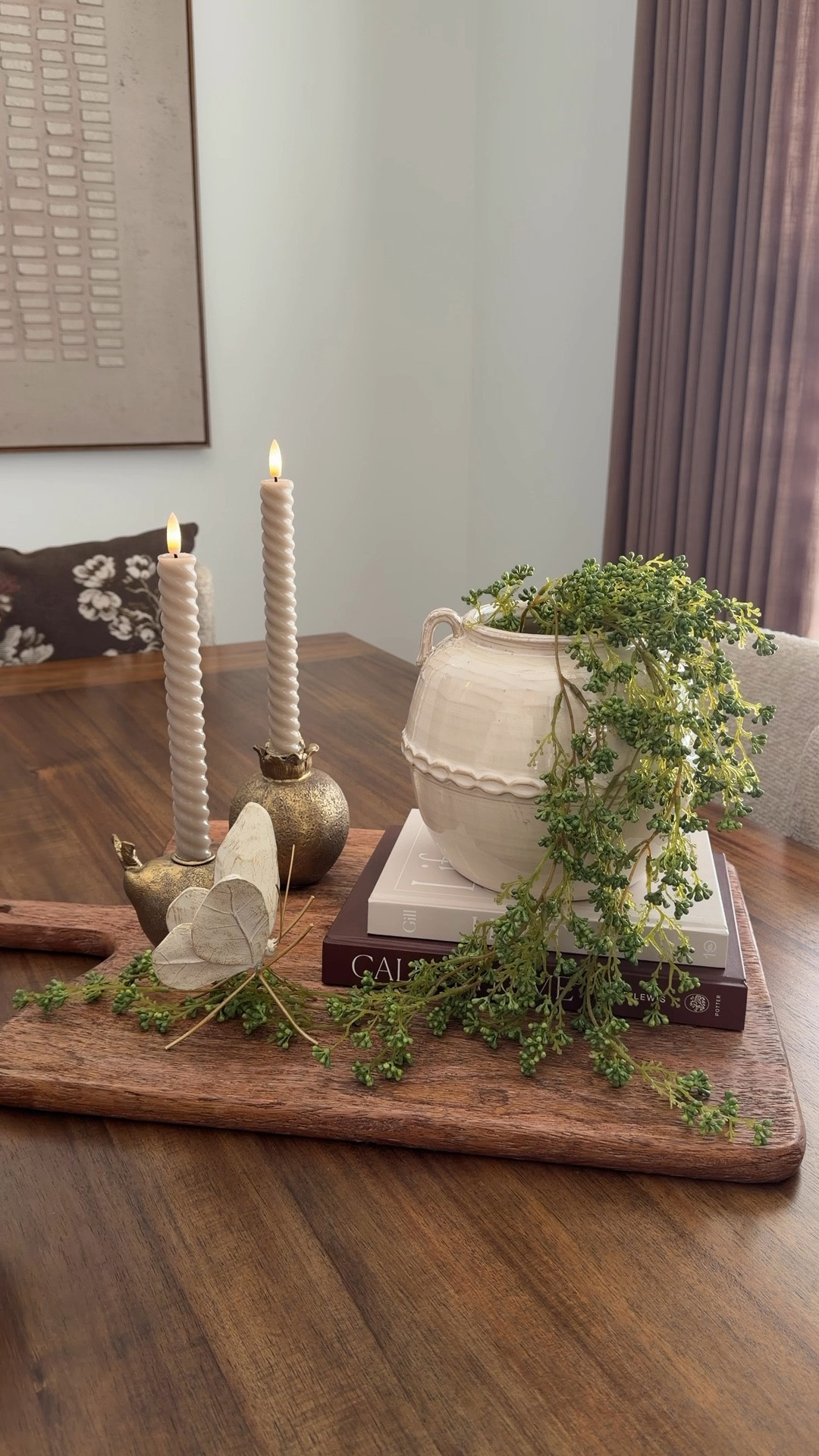 Simple yet perfectly styled! Your trays can be as detailed and as simple as you want them to be. Remember it’s your creation. For this one, I went with a simple look. I added in a few of my favorite things for a look that will take me through Summer! 