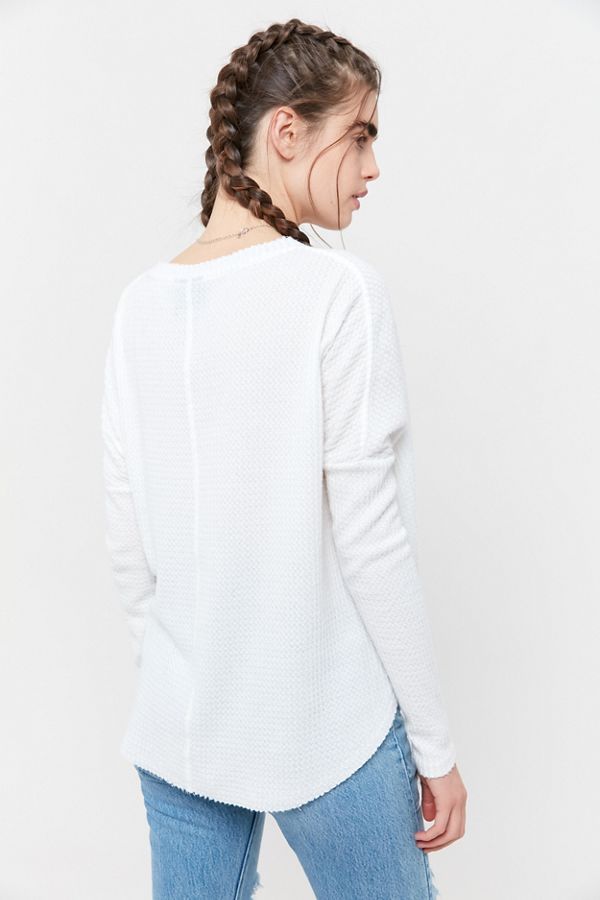 Out From Under Jojo Oversized Thermal Button-Front Top | Urban Outfitters US