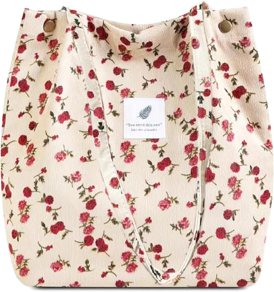 YanZhou Canvas Tote Bag for Women, Large Capacity Corduroy Quilted Tote Bag with Inner Pockets, D... | Amazon (US)