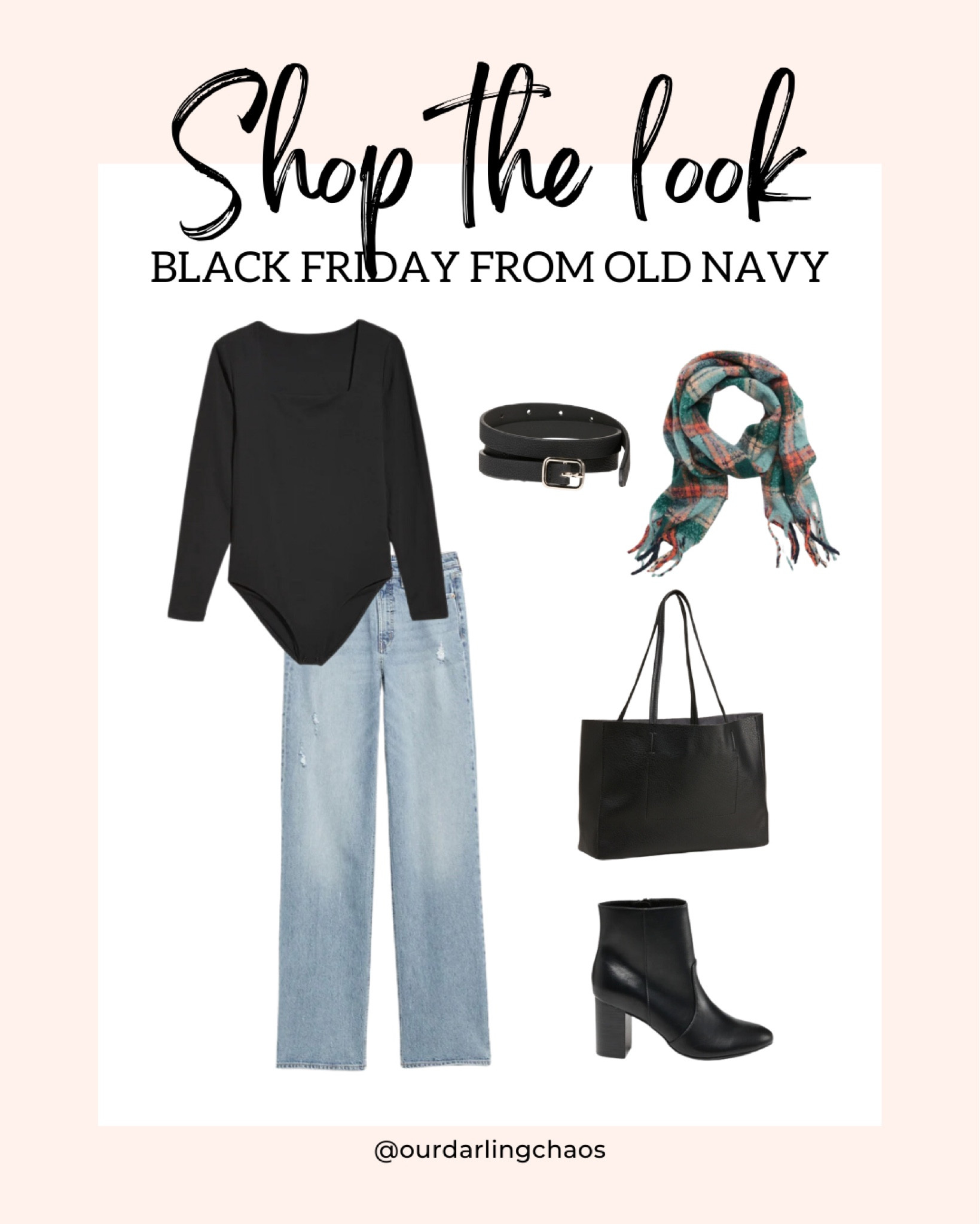 Love this look all from the Old Navy Black Friday sale!!!
Perfect time to stock up on all your closet essentials like bodysuits, jeans, tote bags, belts, plaid scarves, and black booties!😍
This is a great dressed down thanksgiving outfit or any holiday outfit!🎄
Old Navy is a great place for closet staples!🛍️

#LTKfindsunder50 #LTKCyberWeek #LTKHoliday
