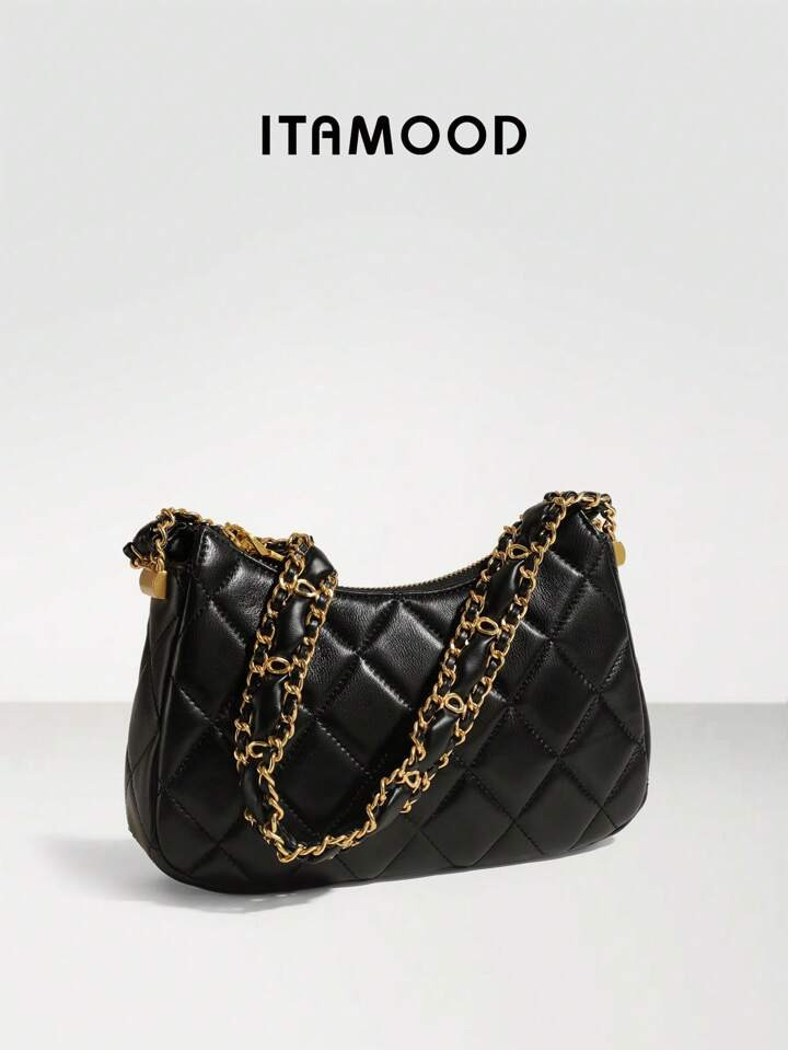 Miudi 2024 New Chain Bag Diamond Lattice Underarm Bag Women  Texture Genuine Leather Single-Shoul... | SHEIN