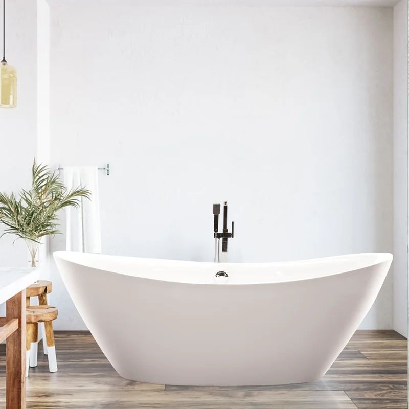 71" x 34" Freestanding Soaking Acrylic Bathtub | Wayfair North America