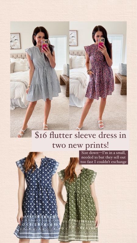 Walmart flutter sleeve dress now available and two new prints that are so pretty for Summer! Dress runs big. I’m gonna small but an extra small. These two prints sold out too quick I couldn’t exchange.

#LTKFindsUnder50 #LTKStyleTip #LTKSeasonal