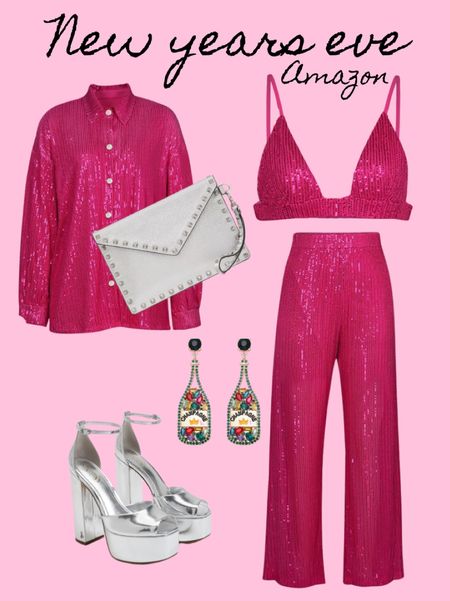 Pink New Year’s Eve outfit 
Amazon holiday outfit 
Pink sequins 

#LTKGiftGuide #LTKHoliday