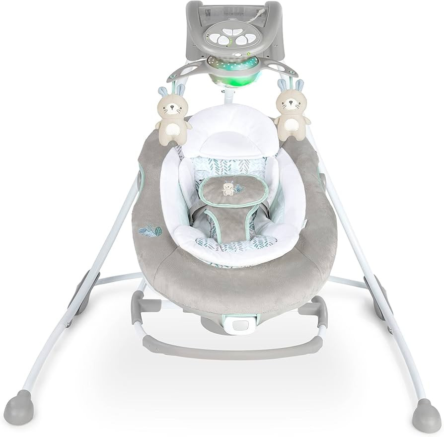 Ingenuity InLighten 2-in-1 Baby Swing & Rocker with Vibrations, Swivel Seat, Easy-Fold, Sounds & ... | Amazon (US)