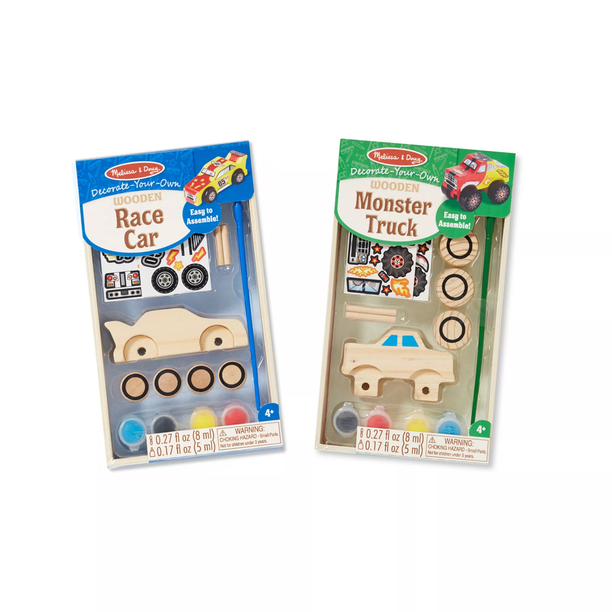 Melissa & Doug Decorate-Your-Own Race Car & Monster Truck Bundle | Kohl's