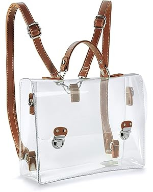 Clear PVC Backpack for Stadium Approved Multifunction Transparent Shoulder Handbag Unisex Messeng... | Amazon (US)