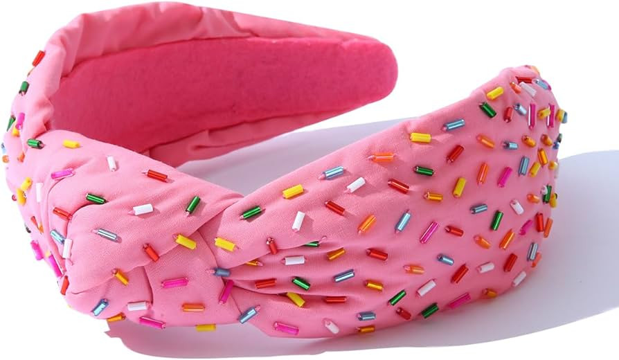 FEDANS Sprinkle Headband Birthday Headband for Women Holiday Knotted Head band Cake Candy Embelli... | Amazon (US)