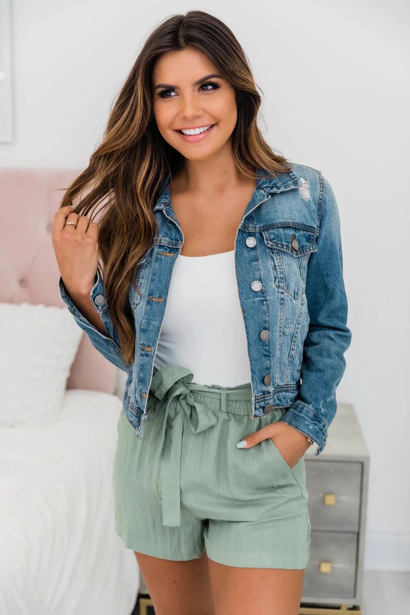 Lead Me To New Adventures Denim Jacket | The Pink Lily Boutique