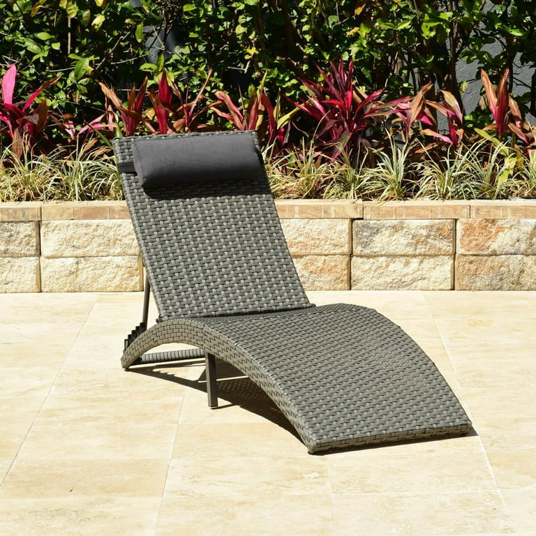 Atlantic New Hampshire All-Weather Wicker Folding Chaise Lounger | Walmart (US)