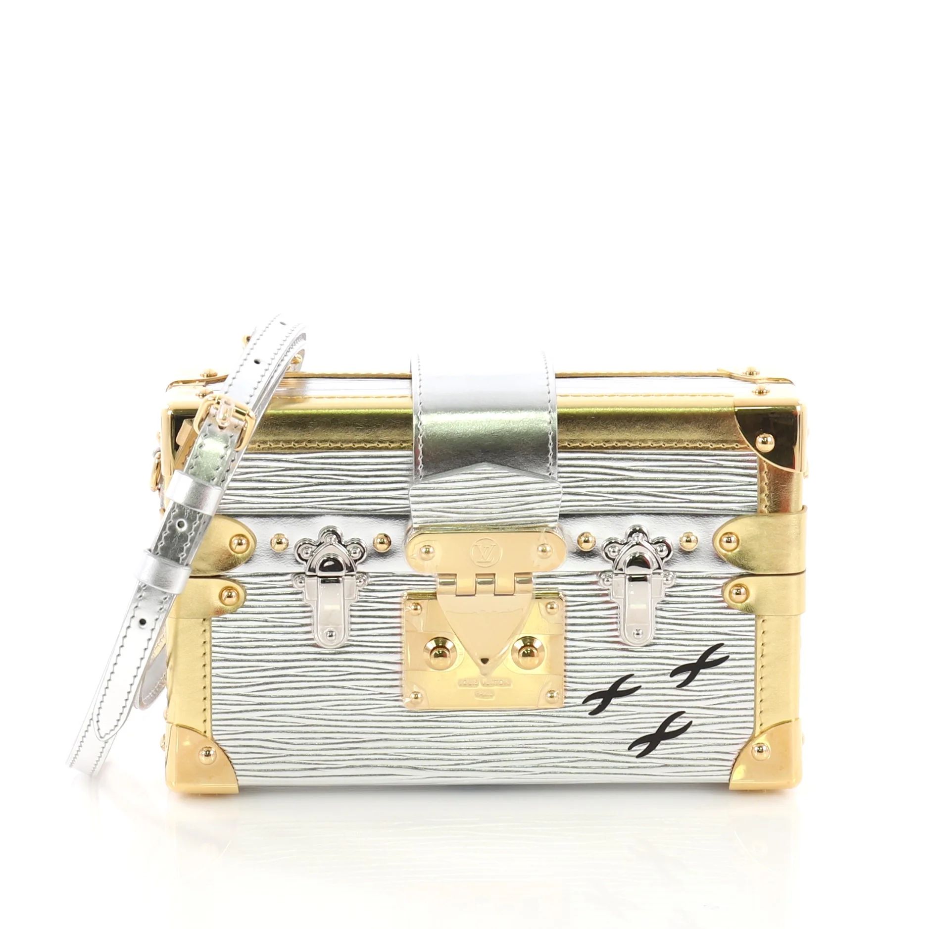 Louis Vuitton Petite Malle Handbag Epi Leather Silver 383363 | Rebag