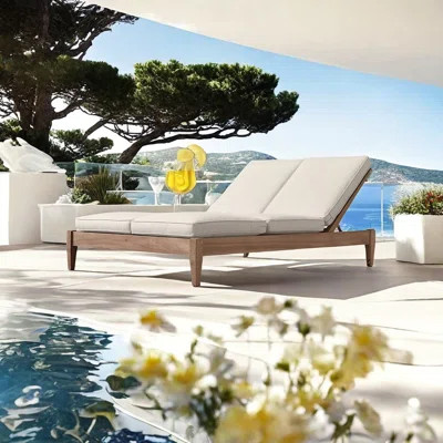 Premium Teak Outdoor Chaise Lounge Outdoor Chaise Lounge - Set of 2 | Wayfair North America