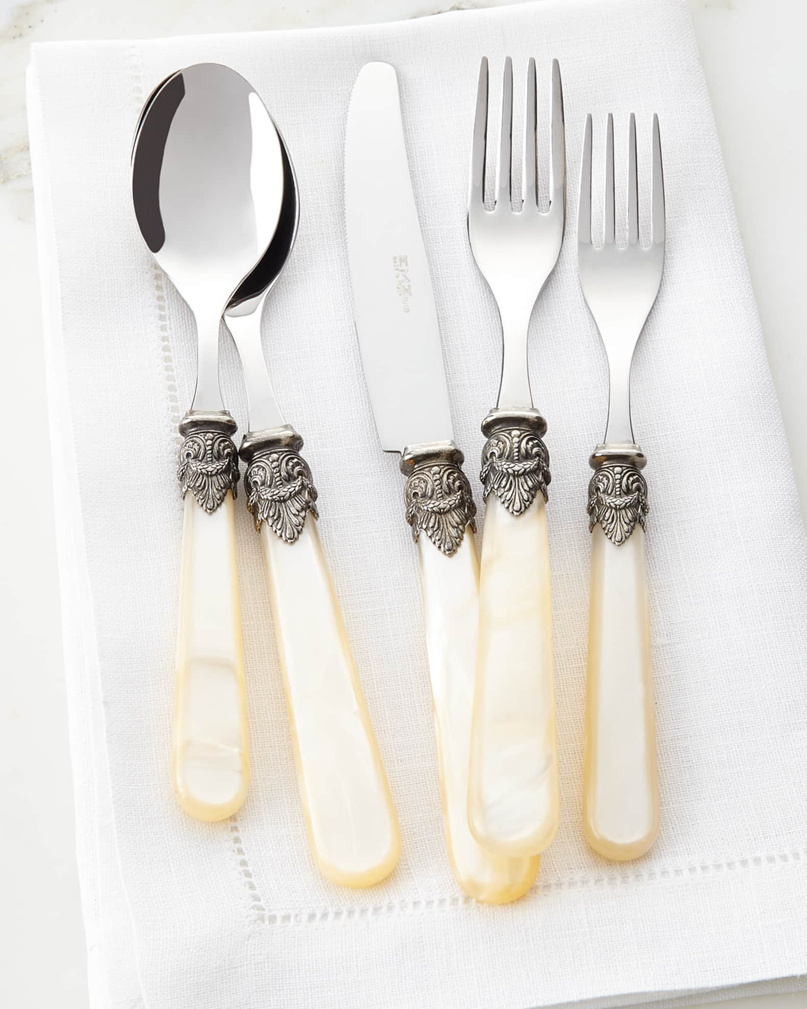 Napoleon 20-Piece Flatware Set, Ivory Pearl | Neiman Marcus