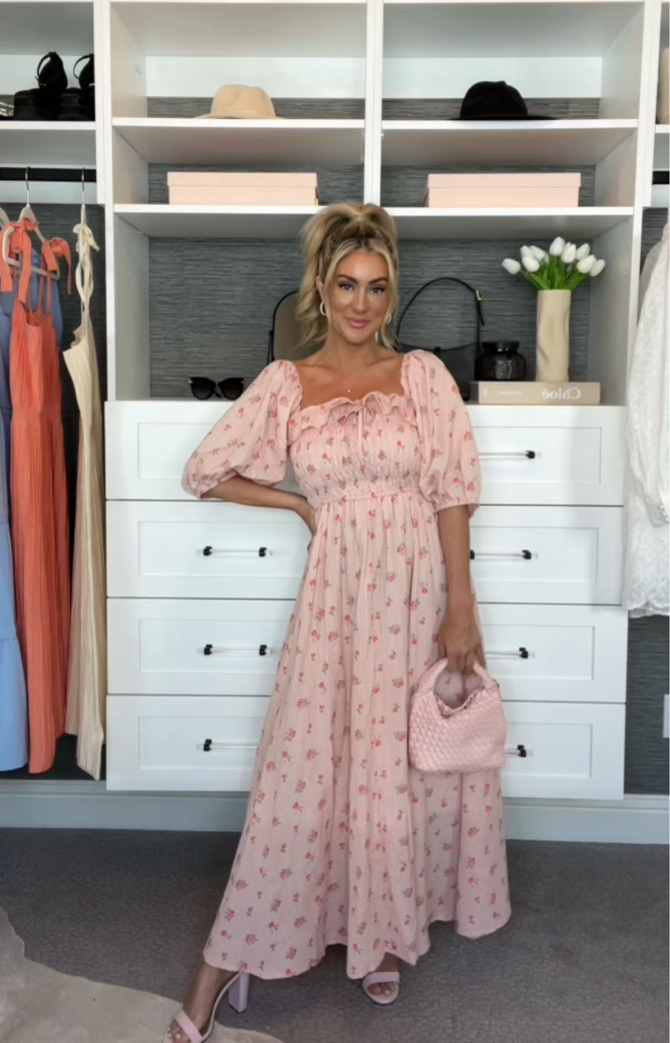 I’m obsessed with this spring dress from Amazon, also perfect for Easter!! 
pink floral print, maxi dress, off the shoulder dress, Easter dress, date night outfit, Sunday dress, spring dress, pink dress, pink heels, light pink hand bag, fashion 

#LTKbeauty #LTKstyletip #LTKSeasonal