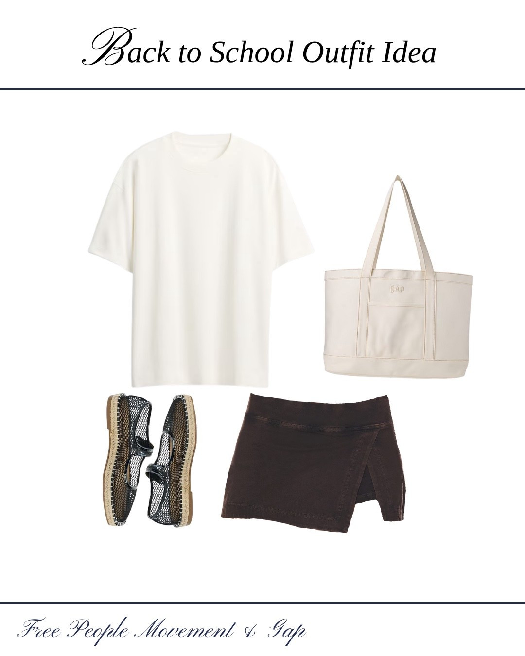 Back to school, but make it simple at Gap and Free People Movement! Neutral tones, easy layers, everyday comfort. 

Mary Jane’s, Chic, Black Skirt, White Tee, Tote bag, Basic Outfit. 

#LTKFindsUnder100 #LTKStyleTip #LTKU