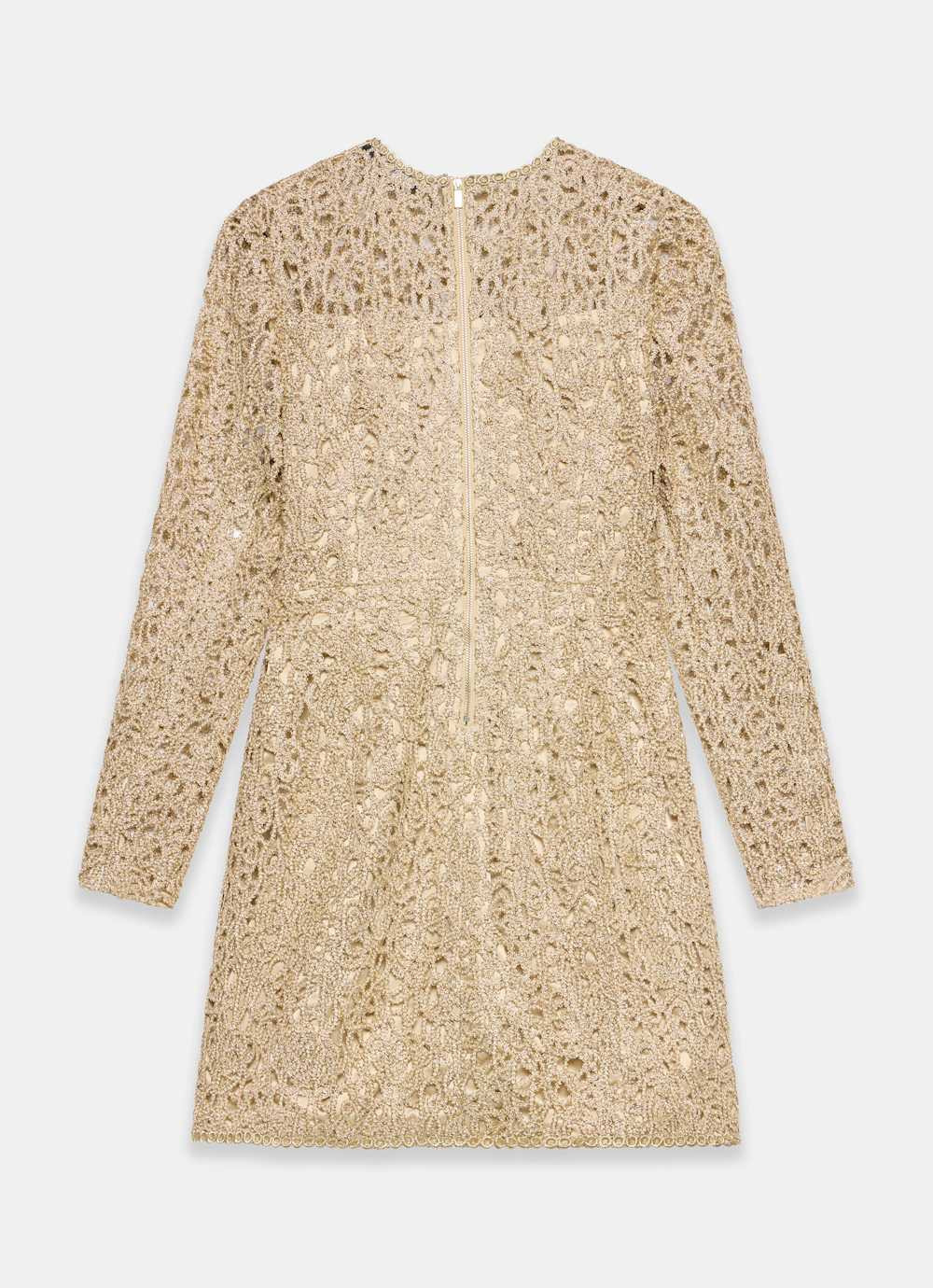 Gold Metallic Lace Mini Dress | Mint Velvet