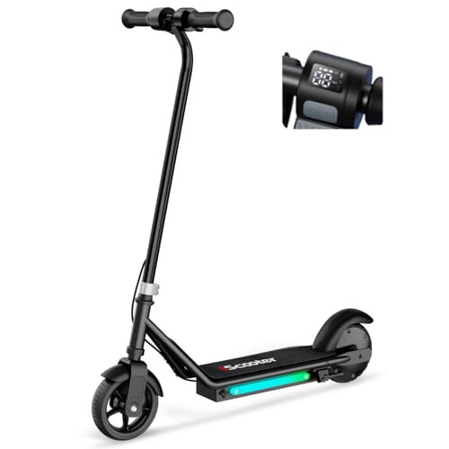 iScooter IK3/IK3Pro Electric Scooter for Kids Aged 6-12, LED Display, 3 Speeds, 3 Heights (IK3Pro), Magnetic Charging, 150W Motor, Colorful Lights (IK3-3/6/10 MPH, Jet Black) | Amazon (US)