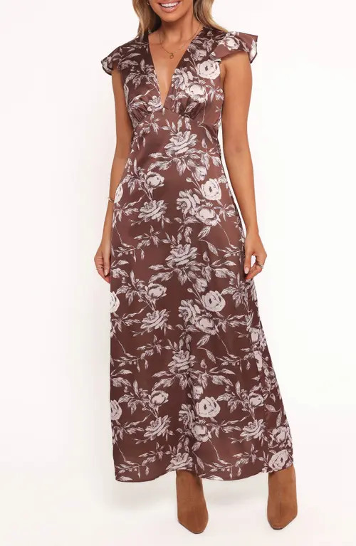 Petal & Pup Solara Floral Maxi Dress in Brown Floral Print at Nordstrom, Size 2 | Nordstrom