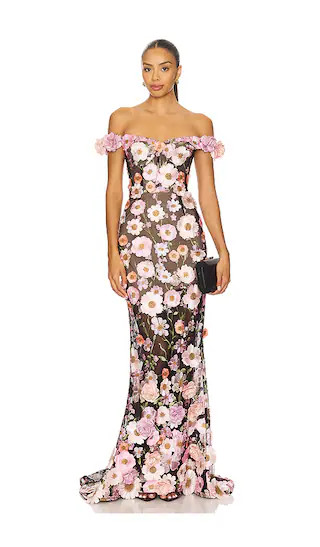 Jasmine Gown in Black Multi | Revolve Clothing (Global)