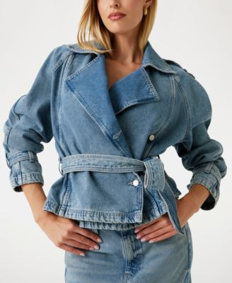 Women's Runa Denim Biker Jacket | Macy's