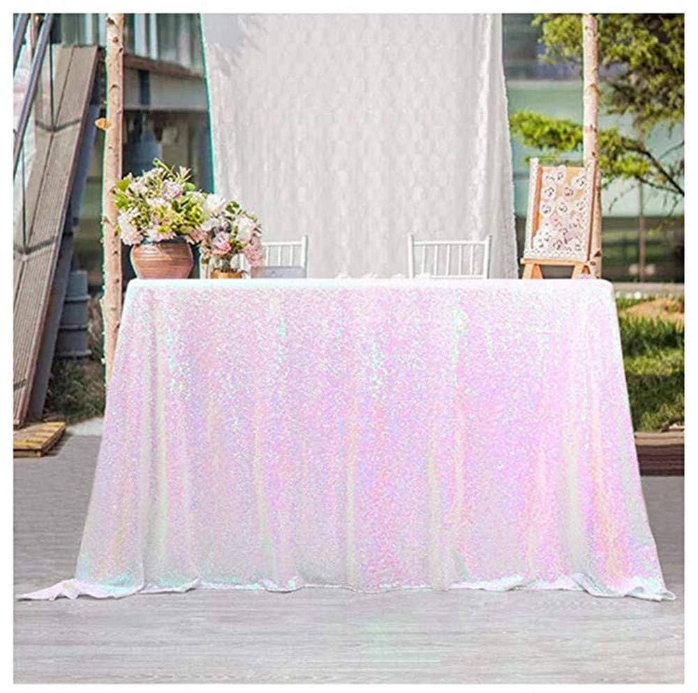 Fanqisi 50x102 Inches Sequin Tablecloth Sparkle Iridescent Rectangle Table Cloth for Wedding Birt... | Amazon (US)
