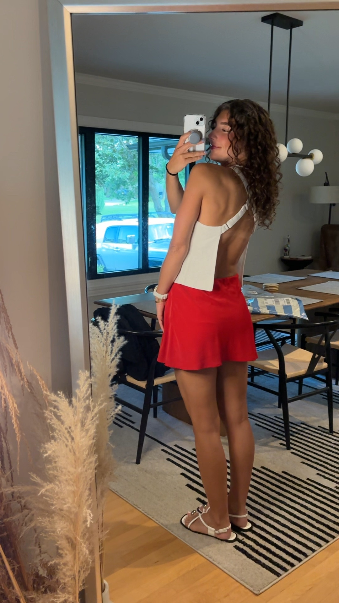 The PERFECT little backless top from Abercrombie, comes in multiple colors, and they're running a SALE this weekend! Paired with my favorite red skirt and Zara slip ons❤️ the perfect travel outfit or vacation outfit, or perfect for a summer date night  

#LTKSeasonal #LTKStyleTip #LTKSaleAlert