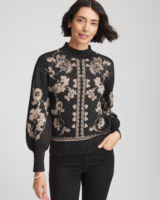 Bryne Jacquard Mockneck Pullover | Chico's
