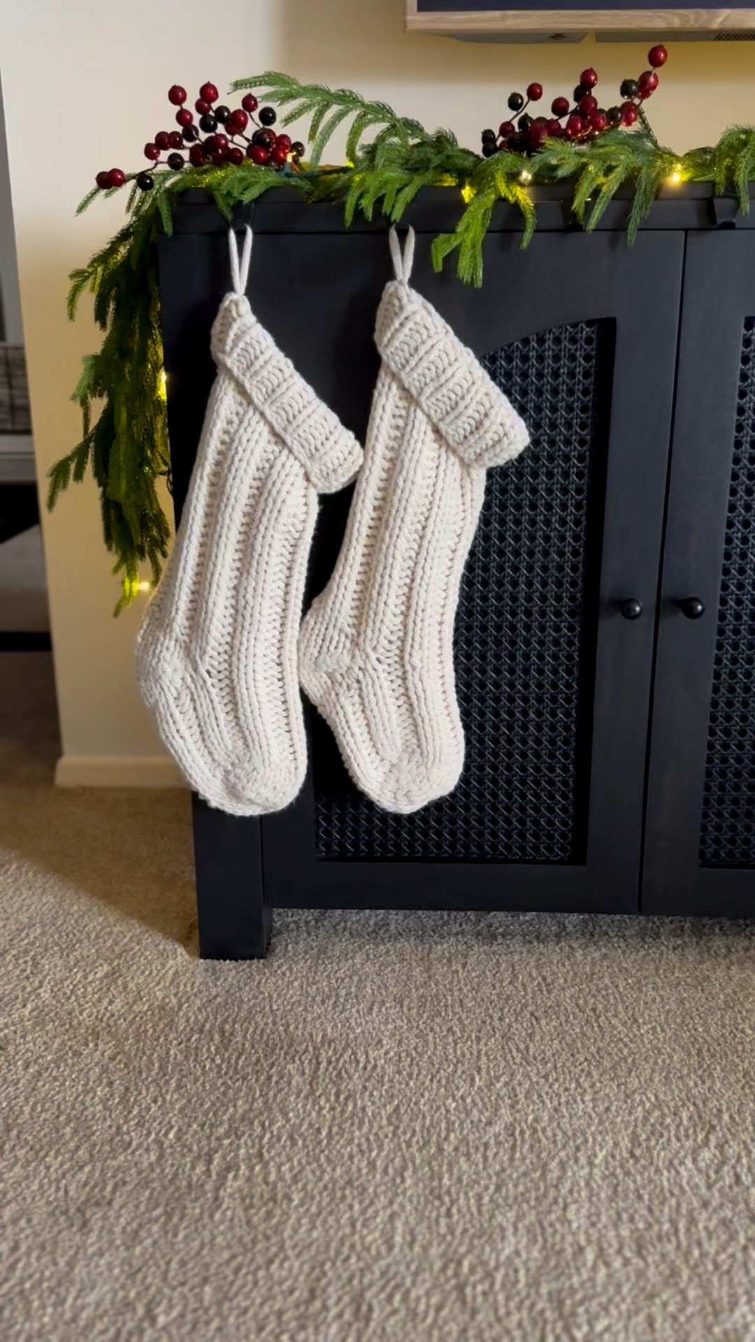 Black cane sideboard, tv stand, tv sideboard, tv console, black arch cane sideboard, wayfair sideboard, lulu and Georgia sideboard, Norfolk pine garland, Christmas living room styling, Christmas sideboard

#LTKCyberWeek #LTKHome #LTKHoliday