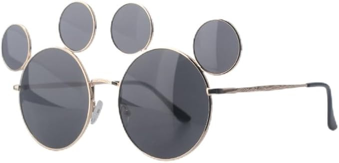 Mouse Ear Sunglasses for Adults – Retro Gold Frame, Black Lenses, Unisex UV400 Protection – T... | Amazon (US)