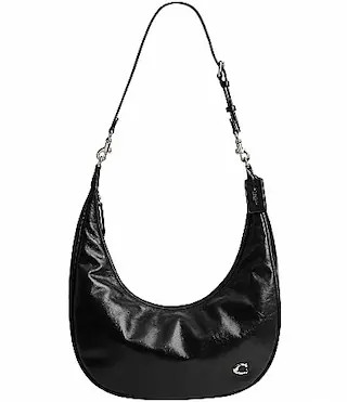 COACH Juliet Glazed Leather Hobo Sling Bag - Black | Dillard's