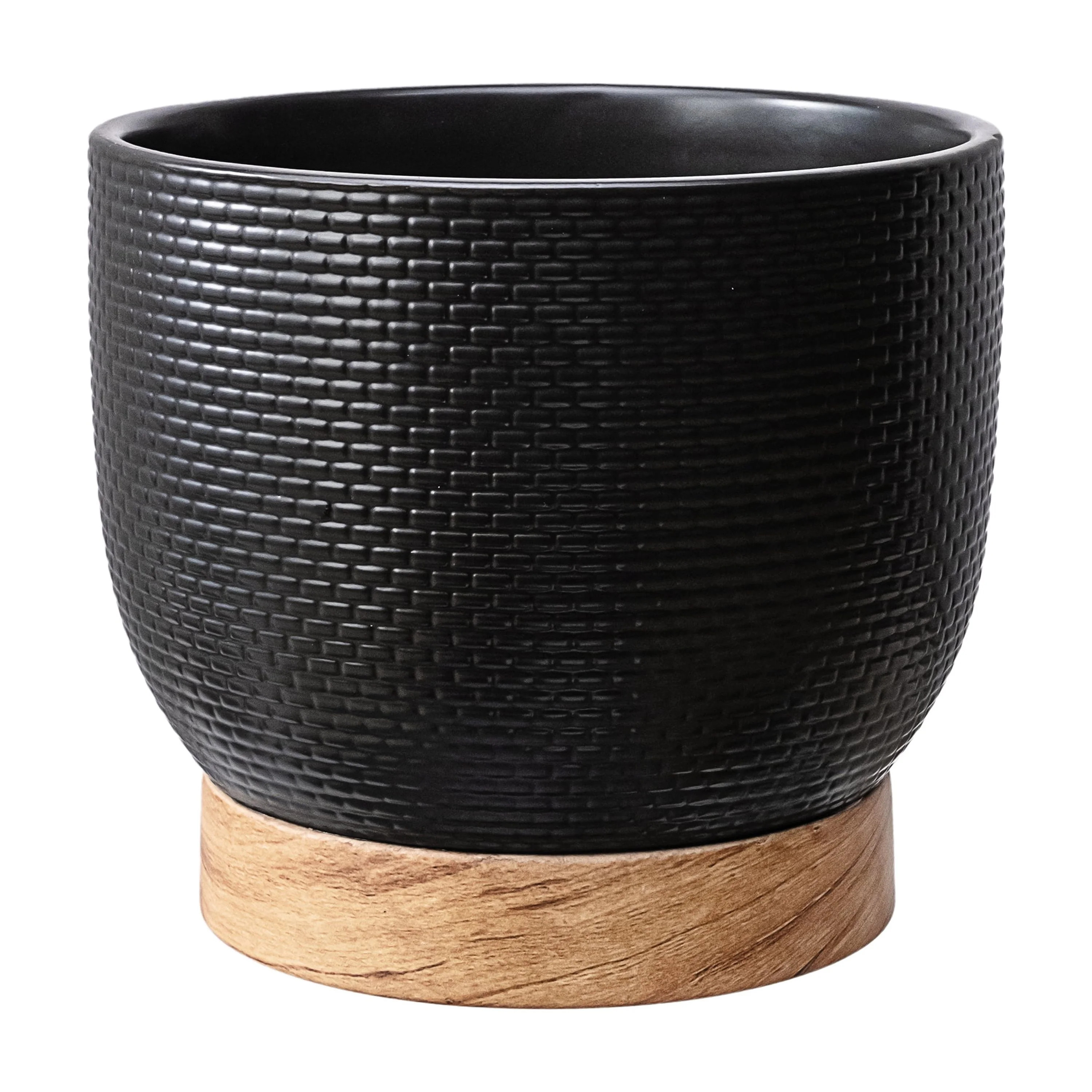 Better Homes and Gardens 8 inch Channing Woven Black Ceramic Planter - Walmart.com | Walmart (US)