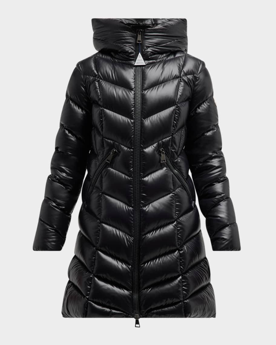 Moncler Marus Long Chevron-Quilted Jacket | Neiman Marcus