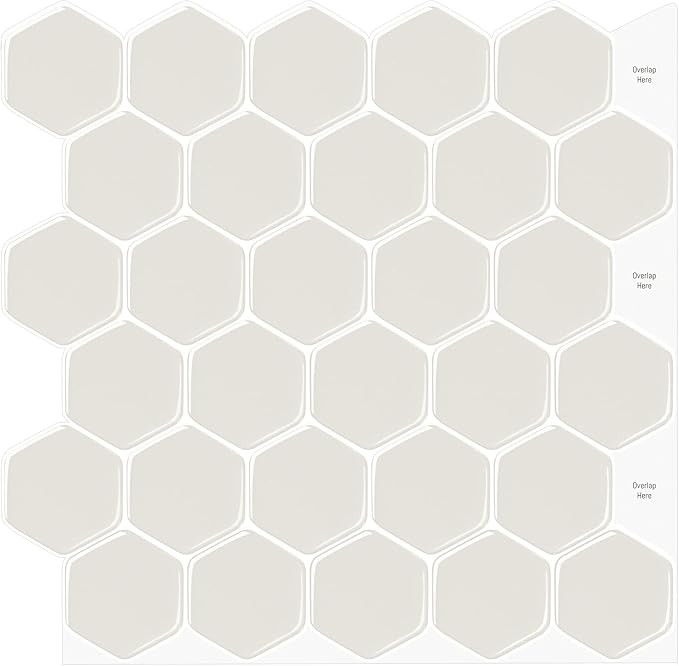 WalDecoo Hexagon Peel and Stick Backsplash, 10 Sheets Premium 3D Self Adhesive Wall Tile Sticker,... | Amazon (US)